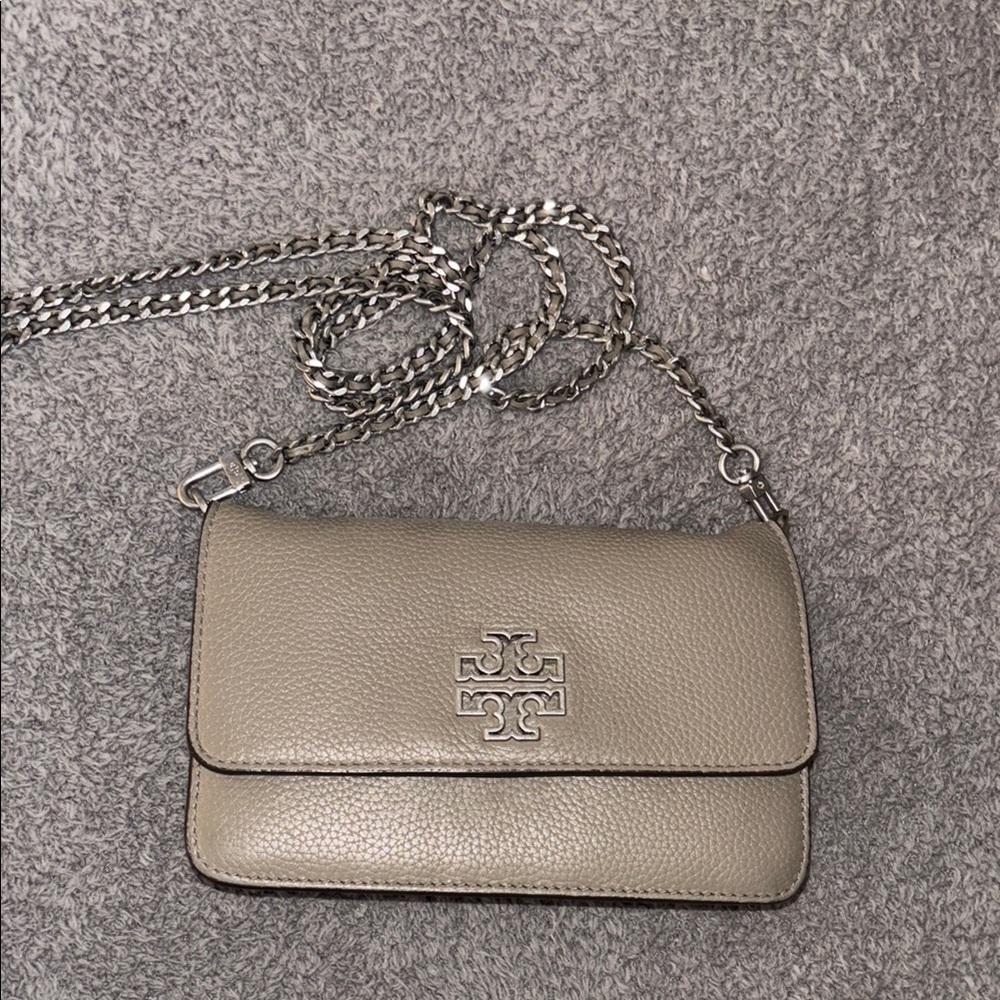 Tory Burch Gray Leather Crossbody Bag